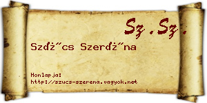 Szűcs Szeréna névjegykártya