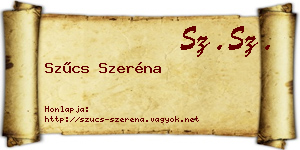 Szűcs Szeréna névjegykártya