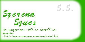 szerena szucs business card